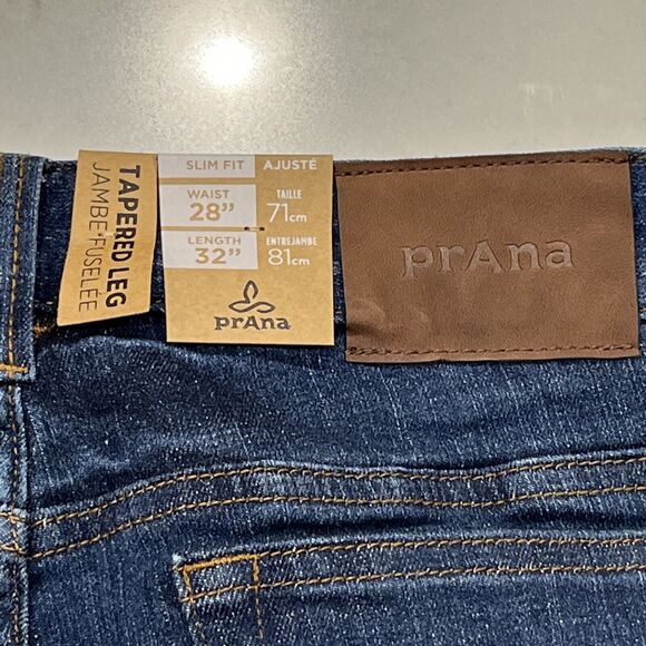 Prana NEW Jeans Mens 28x32 Blue Ozone Wash Hillgard Tapered Leg Slim Fit Organic - Picture 9 of 13